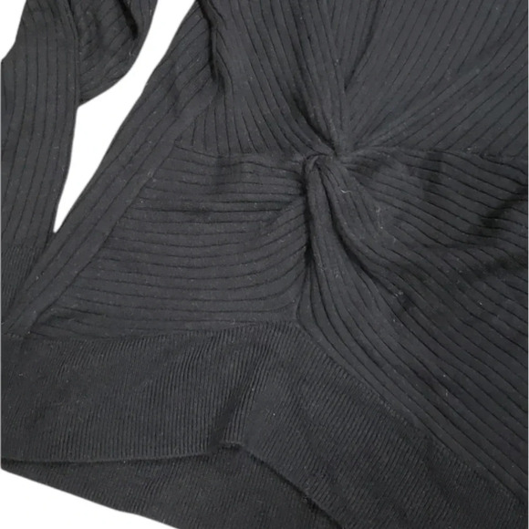 Something Navy Black Ribbed Knot Sweater XS - Picture 3 of 4